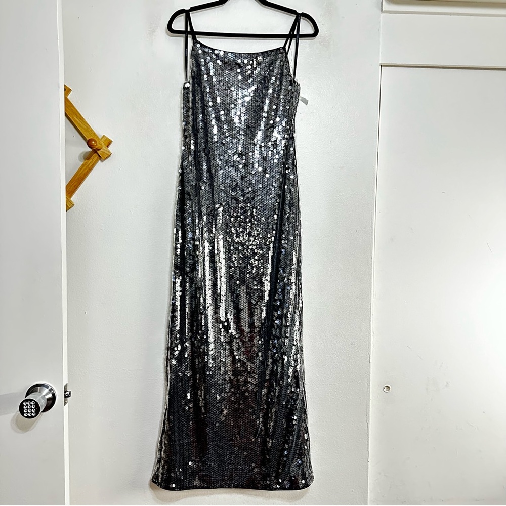 Ever New Gray Sequin Midi Dress, Size 6US